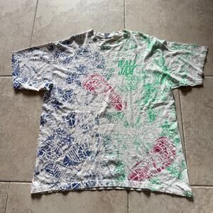 Vintage 1990 Wall Jam Skate Tee AOP XL